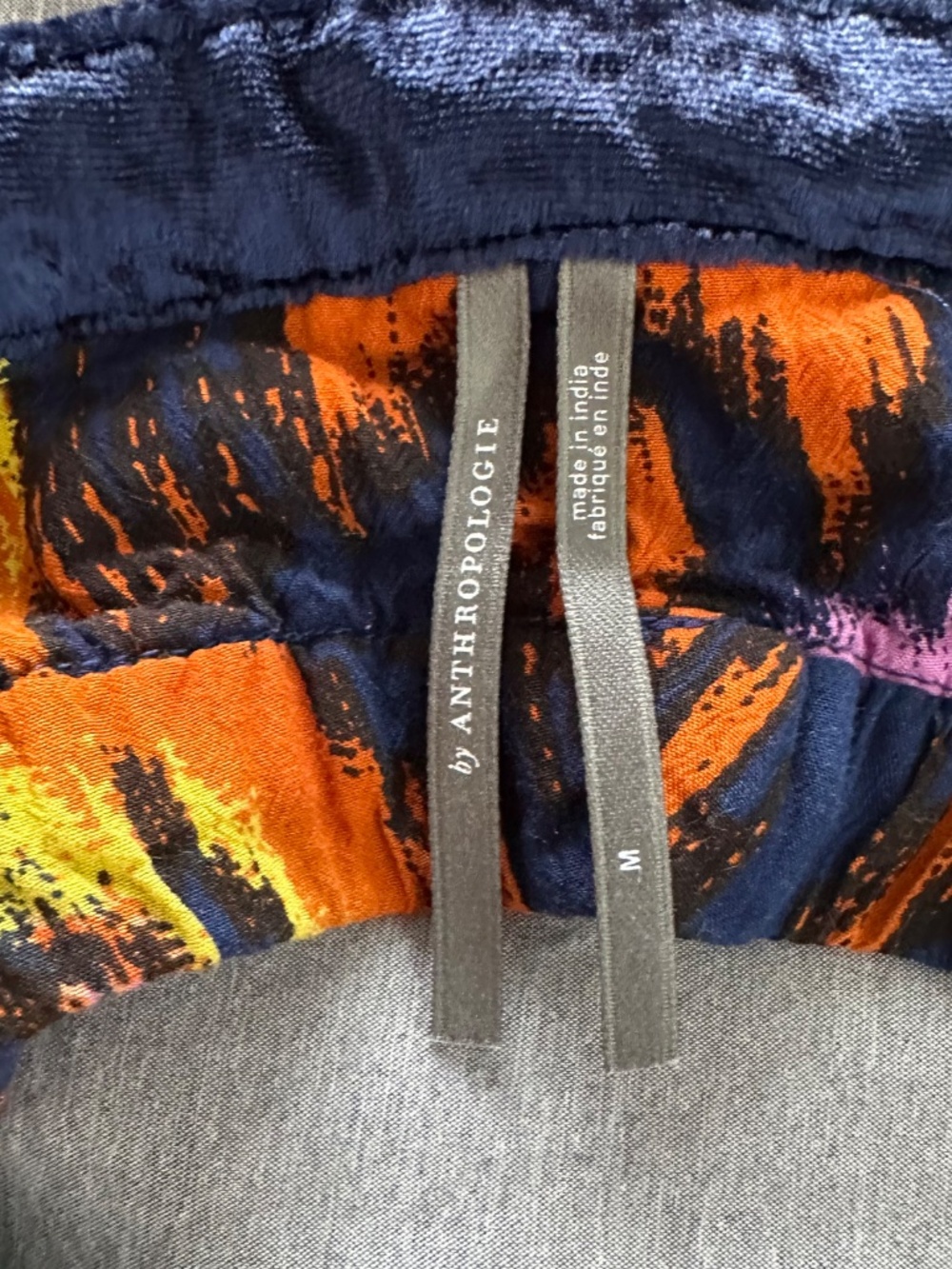 Anthropologie Womens Medium Multi-Textured Bralette Crop Top Boho Abstract Print - Picture 3 of 6